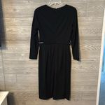 Badgley Mischka  American Glamour Faux Wrap Dress Size‎ S Black Beaded Waist Photo 3