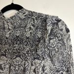 Free People Snakeskin Print Mock Neck Long Sleeve Blouse Top Medium Photo 2