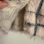 Urban Outfitters  Cream Fuzzy Sweater women's Medium Pink and Black Cropped Photo 3