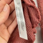 Free People  Intimately Say When Mauve & Gold Metallic Cut Out Front Blouse S Photo 4