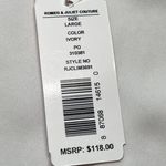 Romeo + Juliet Couture NWT! Ivory sleeveless blouse split hem beaded design size L Photo 7