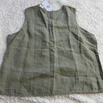 Dolcezza Sleeveless 100% Linen Shirt Womens 2XL Sage Beachy Artsy Lagenlook Pink Size XXL Photo 2