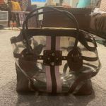 Juicy Couture Vintage Huge Clear Brown Leather Nautical Beach Bag Tote Purse Set Photo 2