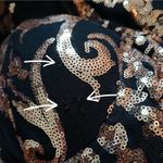 Miss Ord Formal Evening Gown Womens XL Black Gold Strapless Sequin Mermaid Dress Photo 12