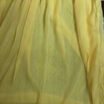 Yellow Chiffon Indian Anarkali Dress Red Velvet Trim Beaded M Size M Photo 10