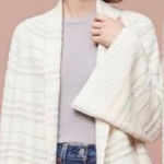 Anthropologie  moth bell sleeves‎ open front cotton sweater cardigan medium Photo 0