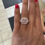 Synthetic Pink Gemstone and CZ Cocktail Ring Size 6 Photo 1