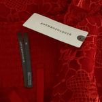 Anthropologie  Ruffle Strap Corset Lace Mini Dress Lipstick Red Size XS NEW Photo 8