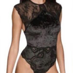 Victoria's Secret Victoria Secret velvet & lace bodysuit size small Photo 0