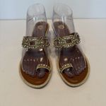 Yellow Box  Sandals Platino Flatform Toe Post‎ Glitter Rhinestones Wedding Size 8 Photo 1
