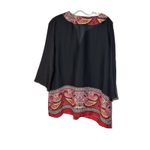 Rafaella  Paisley Style Print Bohemian Style 3/4 Sleeve V-Neck Tunic (Size L)‎ Photo 2