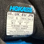 Hoka  Bondi 7 Black and White Athletic Shoes 7.5 Wide Photo 9