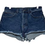 Brandy Melville John Galt Denim Shorts Booty Frayed Hem Mid Rise Dark Wash M 30" Photo 1