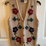 Jantzen Classics Vintage Boho Knit Floral Sweater Vest Women’s Size M EUC Photo 0