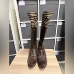 Ariat  Pendleton Caldera Barnwood Mocha Tribal Leather Western Zip Tall Boots Photo 2