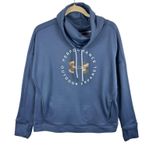 Under Armour Loose Blue Gray Funnel Neck Camo Logo Pullover Sweatshirt Pockets L Photo 0