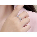 Boutique Sparkly‎ 5a Cz Leaf Ring | White Gold Plated Sterling Silver Photo 4