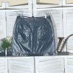 Free People Shiny Blue Vegan Leather Mini Skirt Size S Photo 2