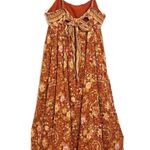American Eagle  AEO Floral Tie Back Midi Tube BOHO A-Line Orange Dress XL NEW Photo 3