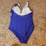 DKNY  Women's Blue and White One Piece Swimsuit Removable Cups‎ Size 14 Photo 2