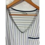 Soma  Night Shirt Medium Gray Striped Short Sleeve Knee Length Pajama Nightgown Photo 3