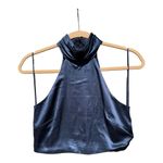 Cinq à Sept Alexander Halter Full Length Gown Size 4 in Navy Photo 6