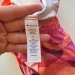 Athleta  Printed Mesh Racer Run Short 4" Pink Orange Abstract Leaf Size S Photo 5
