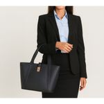 Anne Klein NWOT Tote Handbag Purse Faux Leather Black Career 16x11x6 Photo 10