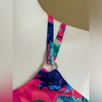 Bal Harbor NWT Pinks Blues White Floral Print Swim Top One Side Straps Sz M Pink Size M Photo 5