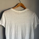 Maje  Toblo Embroidered-trim Linen T-shirt In Ecru medium Photo 8