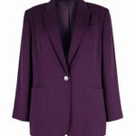 Ted Baker  Kclara Relax Fit Blazer Jacket Patch Pocket Purple Size 3/ 8 Photo 0