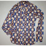 The Limited Womens New  Blouse Work Play Blue Orange Cream Geometric Purple S Top Photo 7