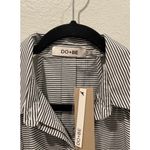 DO+BE Black Stripes Cold Shoulder Shirt Dress Photo 7