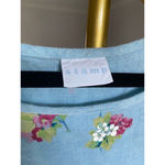 Vintage Stamp Floral Maxi Dress Garden Summer Spring 100 Cotton Boho Lightweight Blue Size M Photo 5