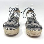 Michael Kors  Brown Gray Snake Print Sofia Espadrille Wedge Platform High Heels Photo 8
