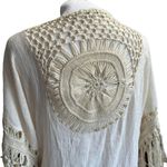 Rebellion Again women's crochet cream colored long kimono size medium Photo 3