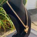 Gold Chain Cuban 24in 8mm And Icy Diamond Bull Pendant Set Photo 1