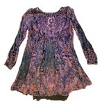 Free People  Mini Dress Womens XS Mirror Mirror Black Combo Velvet burnout y2k‎ Photo 0