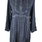 Soft Surroundings  Charcoal Button Front Long Sleeve Boho Cottagecore Dress M Photo 0
