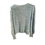 Lilly Pulitzer Attie Sweater Aqua Palma Marl Bauble Accented Puff Blouson Sleeve Photo 5