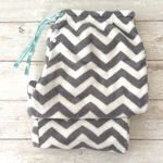 XOXO Women’s XL Fleece Chevron Stripes Pajama Pants Winter Cozy Gray White X Large Photo 0