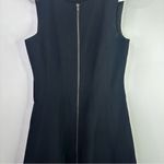 Theory Bonbi Twill Dress Women’s size 6, Black Full Zip-Front A-line Mini Dress Photo 8