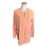 Zella Womens  Zip Front Peach Athletic Active Wear Full Zip Bomber Jacket - Sz M Photo 1