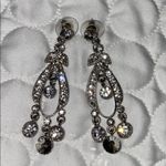 Women dangling Silver and crystals studs earrings jewelry Photo 1