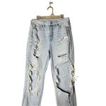 American Eagle  Comfort Stretch Waistband‎ Ripped Mom Jeans Light Wash Size 4 Photo 1