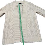 Theory 100% Cashmere Cable Knit Open Cardigan Sweater Coat | Ivory | Petite XXS Photo 3