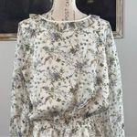 barney's new york  Floral Long Sleeve Tie Neck Peasant Dress Size Medium Photo 6
