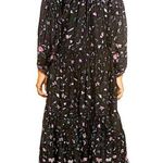 Natalie Martin Revolve Black Purple 100% Silk Briana Lotus Maxi Dress Size Small Photo 1