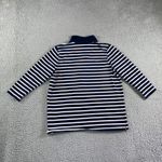 LRL Ralph Lauren Striped Quarter Zip Women 1X Pullover Sweatshirt 3/4 Sleeve Blue Photo 2