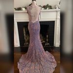 Sparkly open back purple mermaid prom dress, evening gown or formal dress sz 6 Photo 1